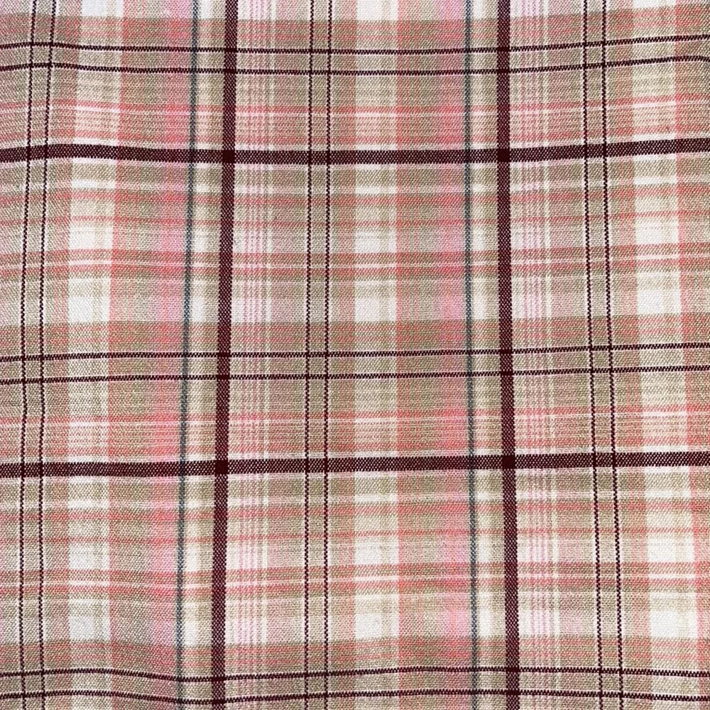 Fashion Bug Stretch Pink & Beige Plaid Skort w/ Built-In Shorts & Side Zipper 14 - Picture 2 of 8